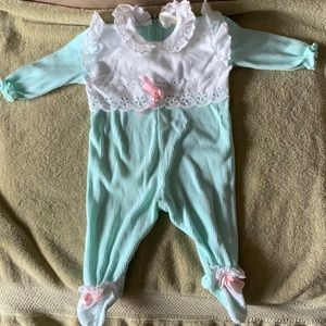 Vintage Corduroy Baby Footed Onesie